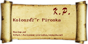 Koloszár Piroska névjegykártya