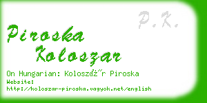 piroska koloszar business card